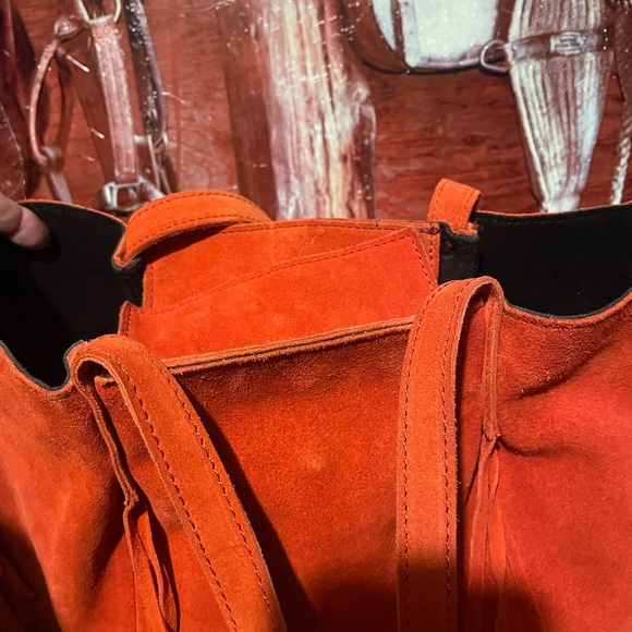 Zara thick suede fringe bag & pouch - Picture 8 of 13